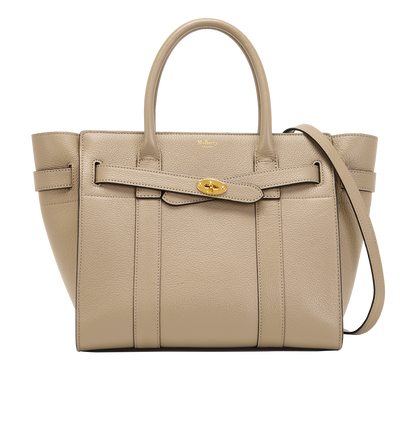 Small Zipped Bayswater, &pound;495, Handbags, Taupe, Leather, Front view
